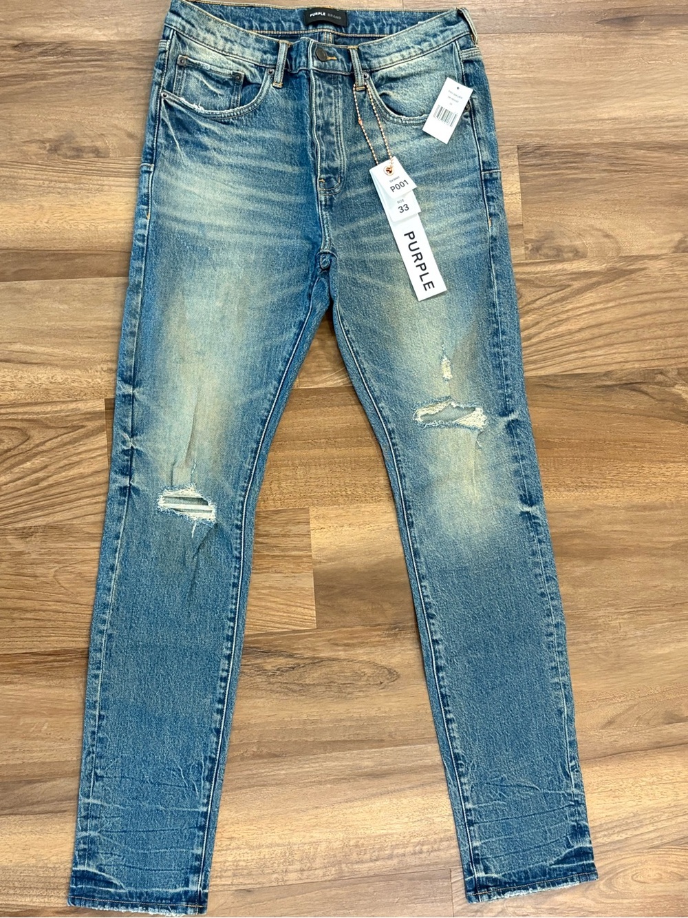 Purple Brand Men's Skinny Jeans in Faded Dark Blue p001snfd